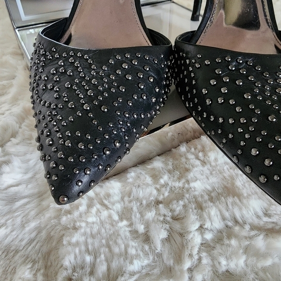 Coach Holmes Studded Leather High Heels Black  Sz 8 - Picture 4 of 16